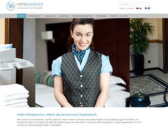 Website des R&A Hotelservice